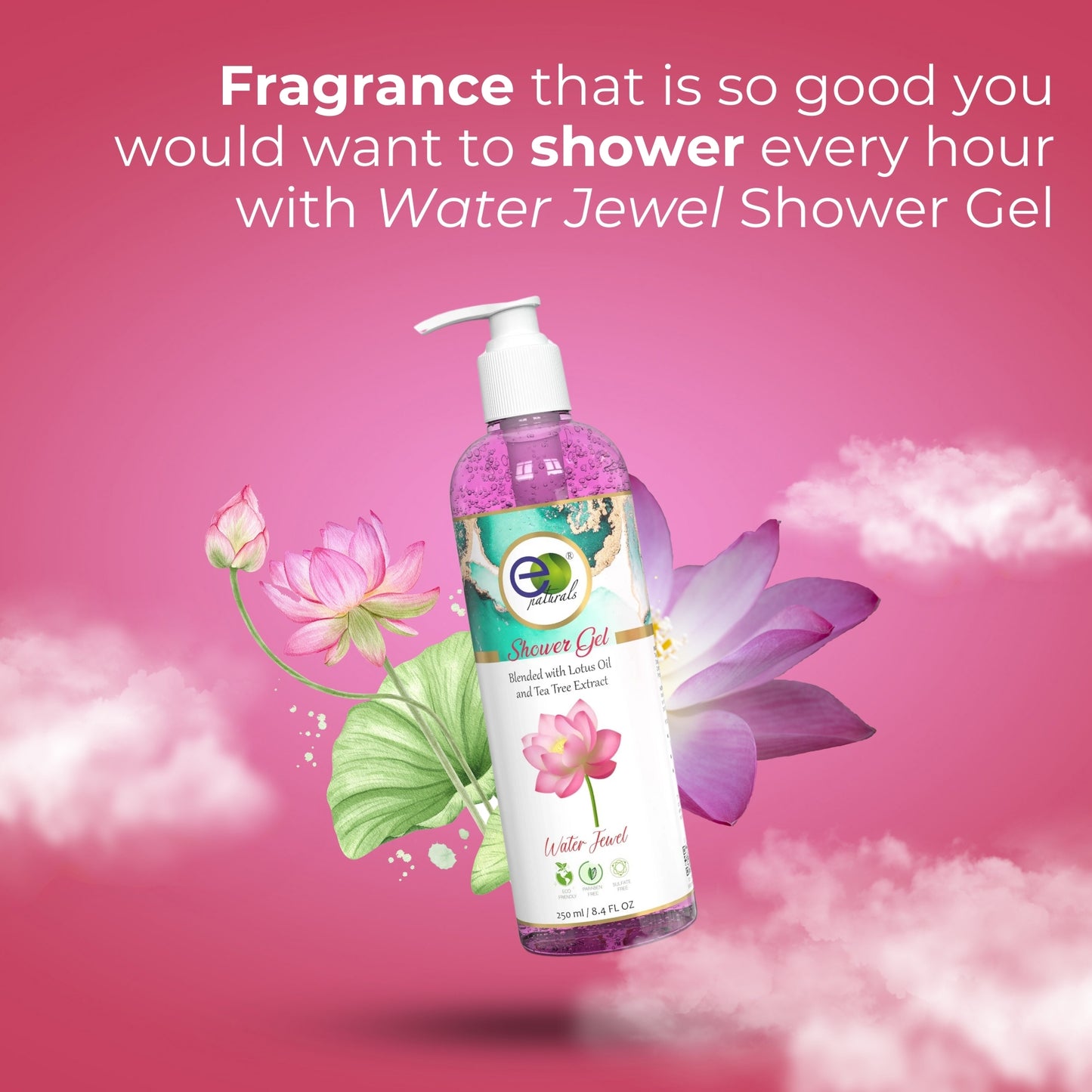 Water Jewel Shower Gel with Free Loofah (250ml)