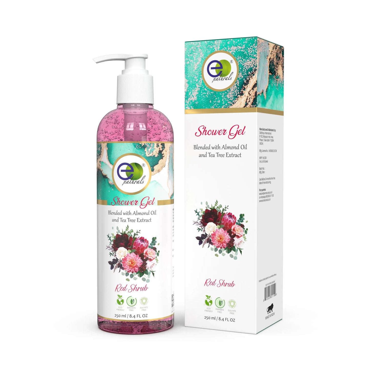 Red Shrub Shower Gel with Free Loofah (250ml)