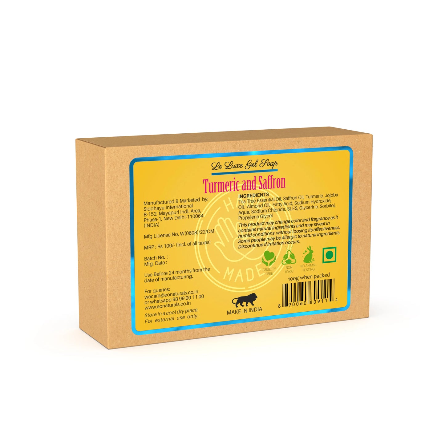 Turmeric & Saffron Le Luxe Gel Soap (pack of 3)