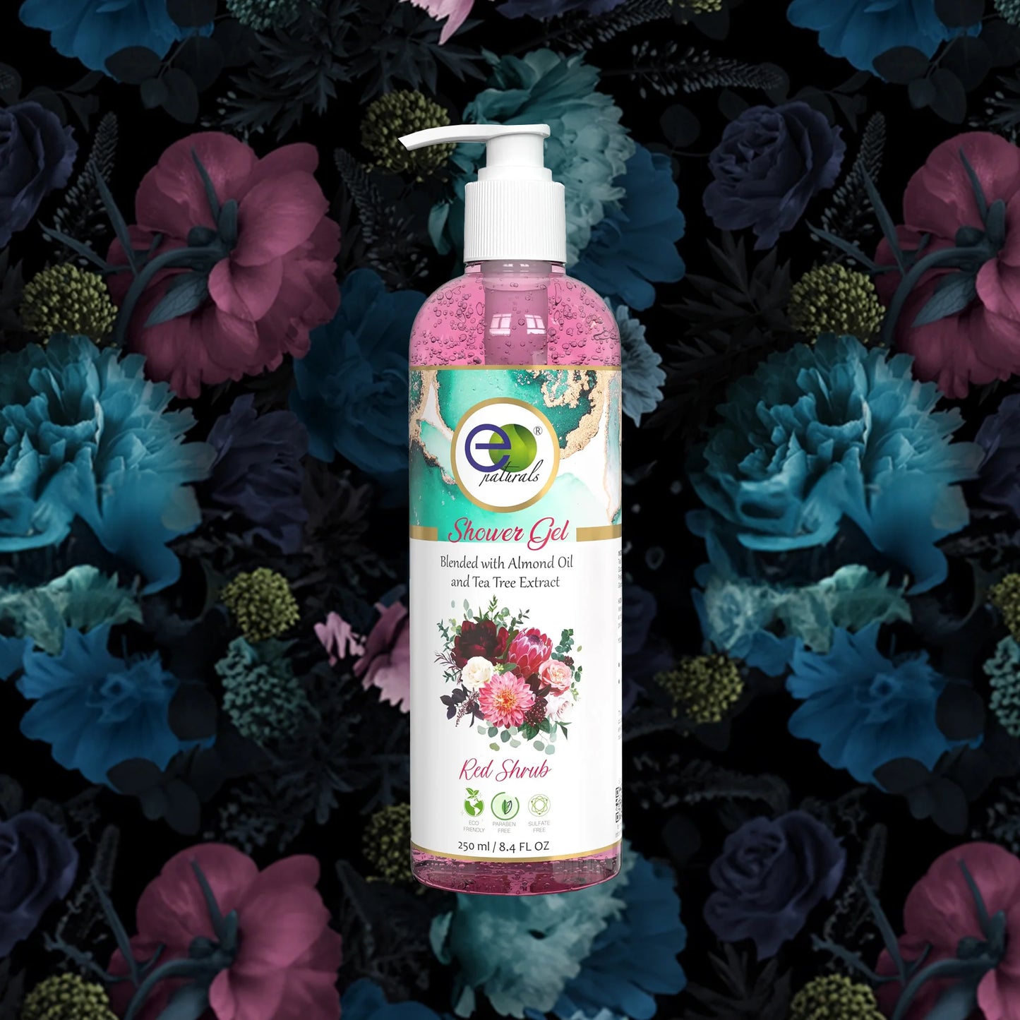 Red Shrub Shower Gel with Free Loofah (250ml)