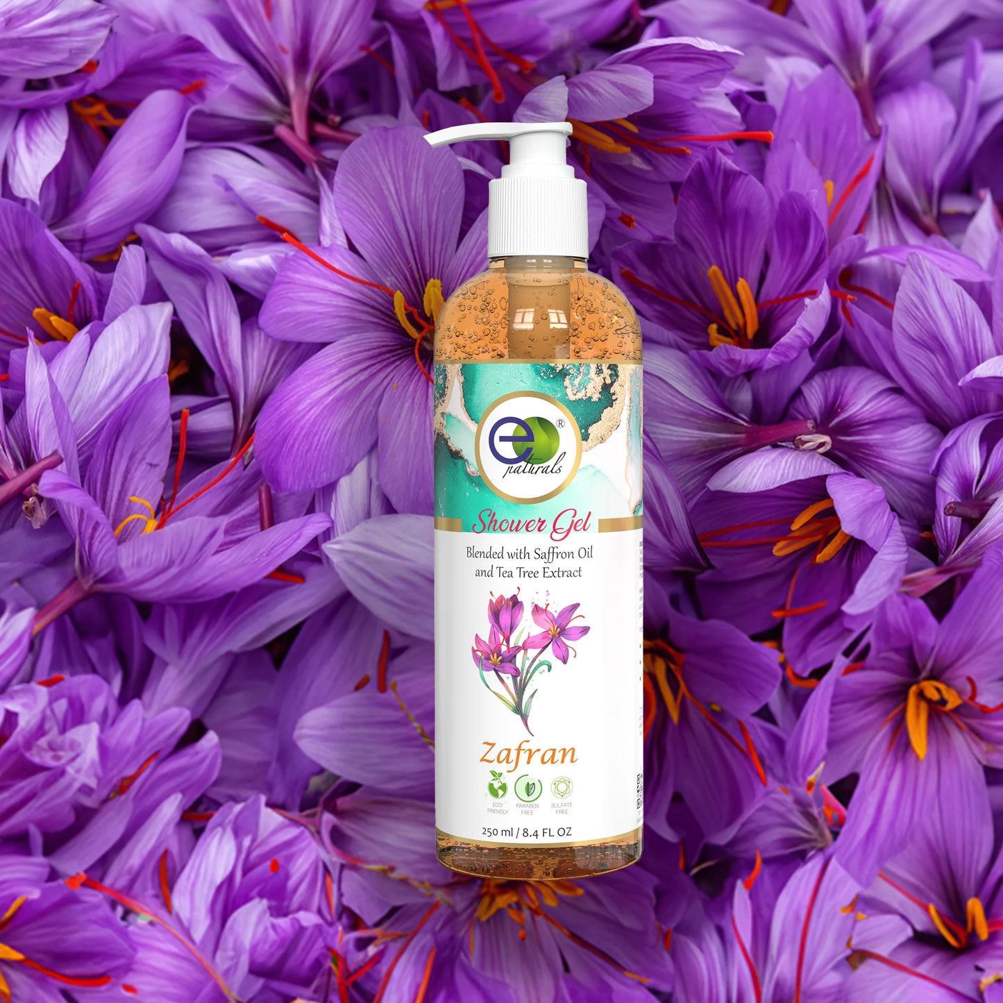 Zafran Shower Gel with Free Loofah (250ml)